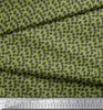 Soimoi Grüner Japanischer Krepp-Satin Stoff Pinselstrich & Punkte Abstrakter Druck Stoff pro Meter 42 Zoll