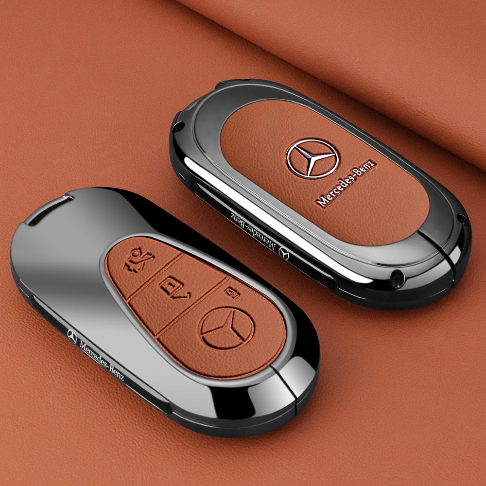 ZJH5   Leather Smart Remote Key Protector Car Key Case Cover For Mercedes Benz A C E S GLC GLE GLB W204 W205 W206 W212 W213 W221 W223