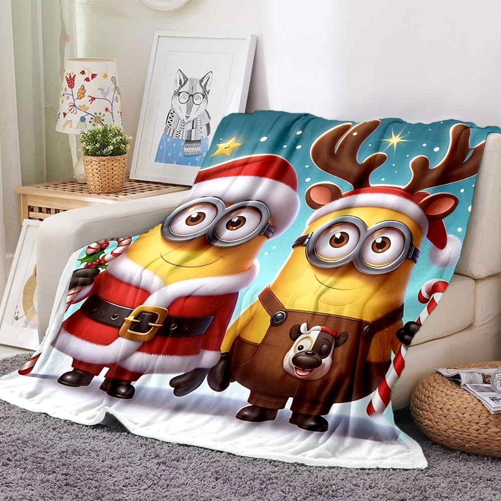 1Pc Christmas Minions Costumes Blanket Soft And Comfortable Casual Warm Camping Travel Christmas Halloween Gift M91756