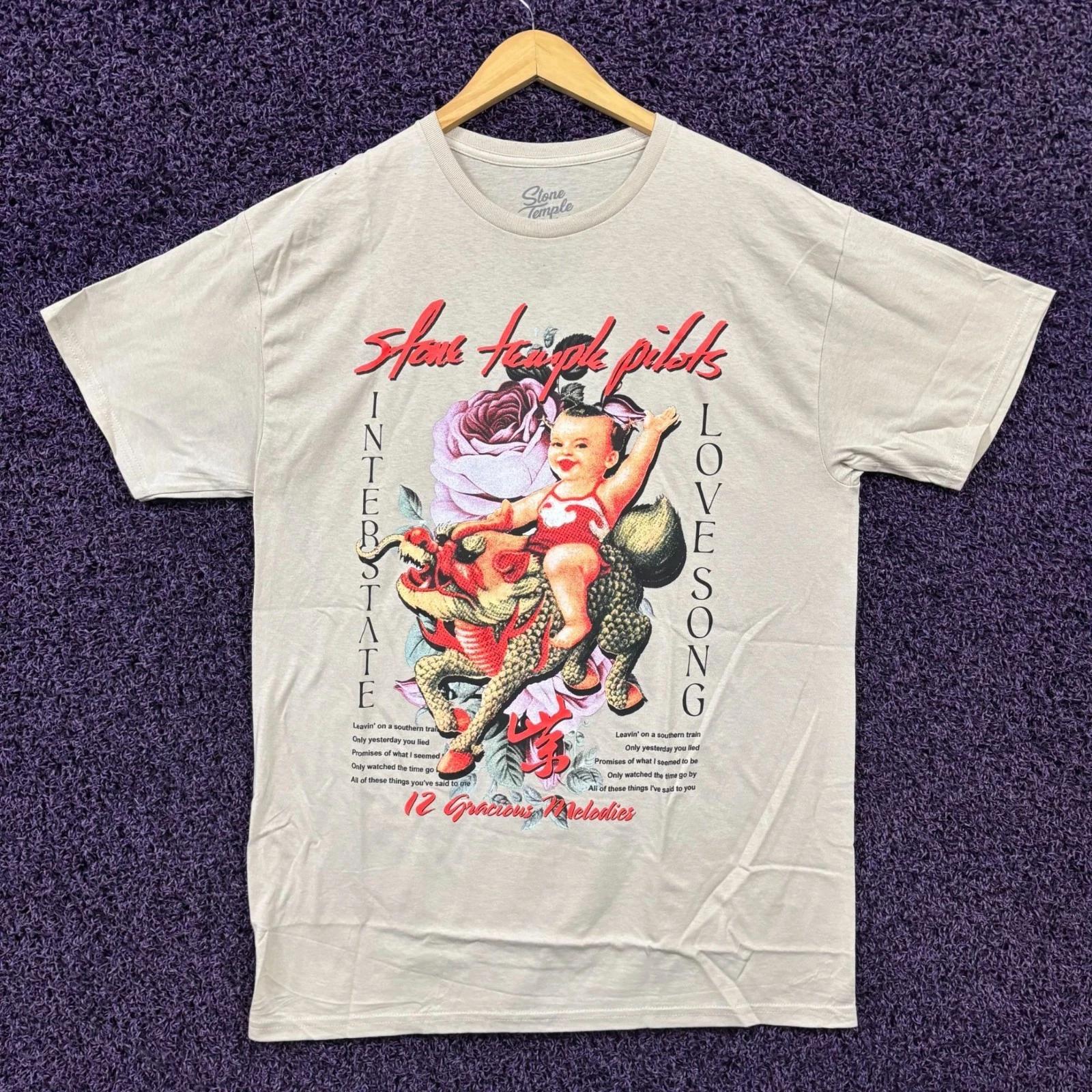 

Stone Temple Pilots Interbeast Lovesong Beige Rock T-Shirt Size Large S