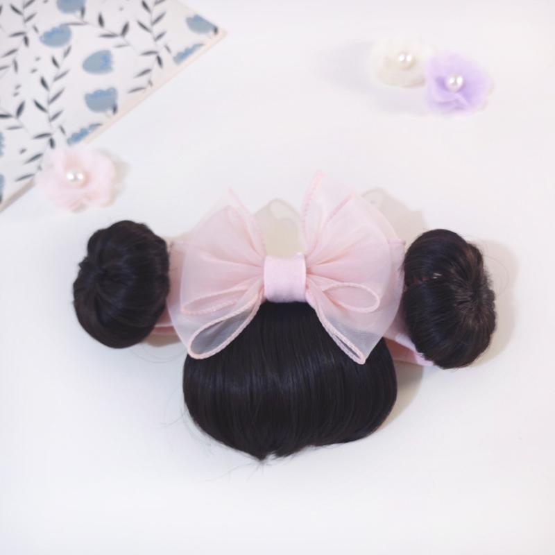 1Pcs Cute Bow Baby Girl Wig Hat Hairpiece Christmas Newborn Children Kids Girls Cosplay Headbands Year Hair Accessories