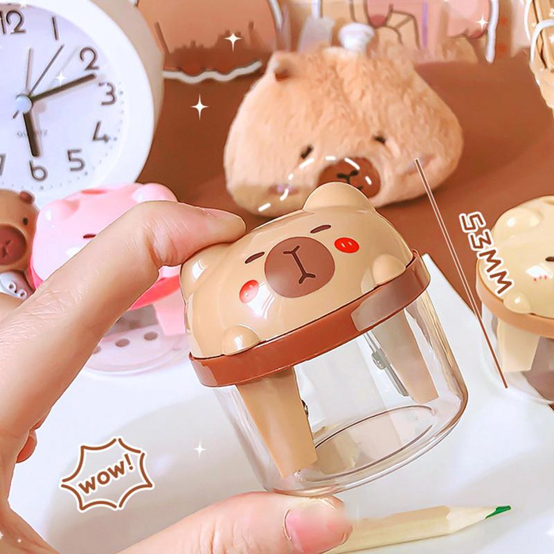 Cartoon Cute Capybara Pencil Sharpener Portable Mini Manual Pencil Sharpener Office School Supplies Student Stationery Gifts