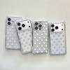 iPhone 15 ProMax Case: Transparent Square Design with Colored Polka Dots, Drop Protection