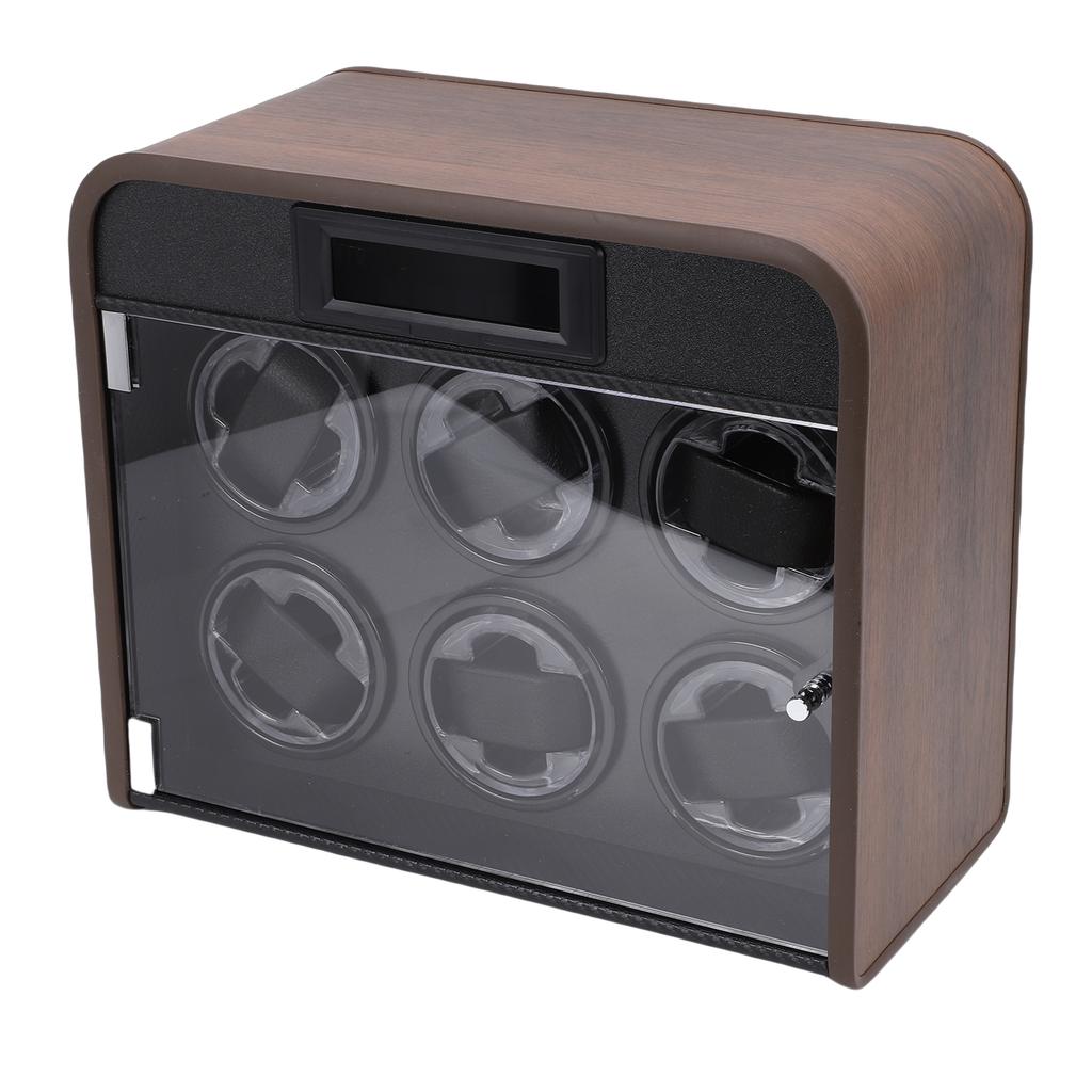 Watch Winder Quiet 6 Slot Watch Winder Box with   LED Colorful Light for Automatic Watches Mechanical Watches