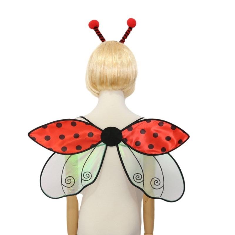 Ladybirds Wing with Headwear Insect Wing Bees Wing Bees Headpiece Halloween Wing for Insect Themed Parties