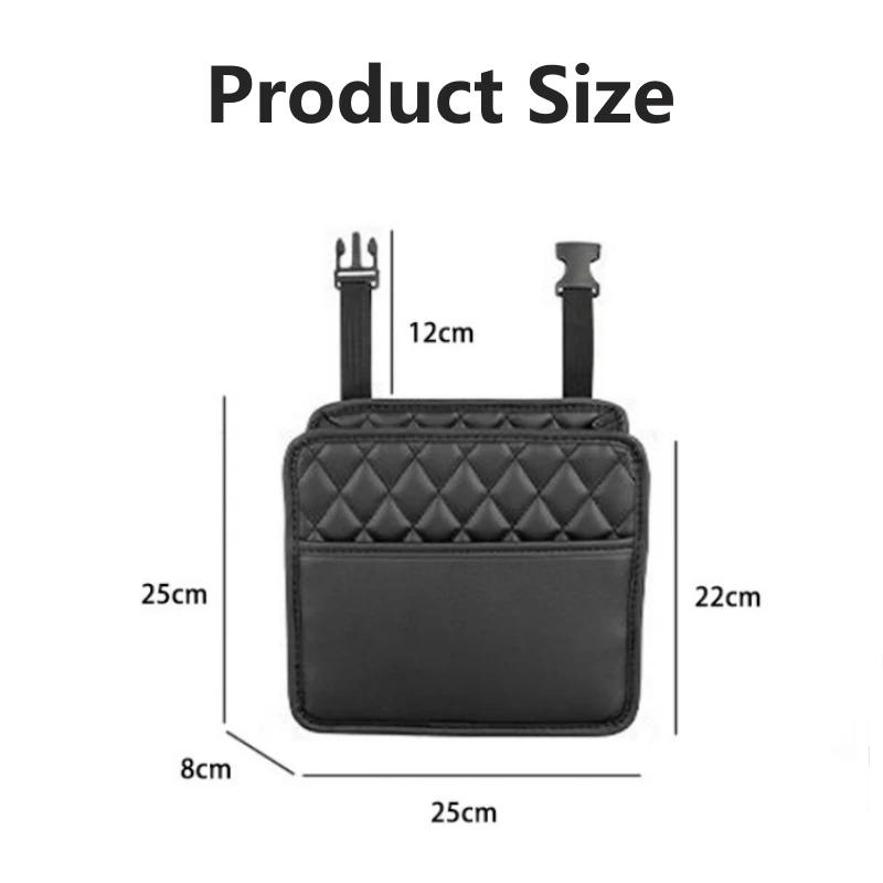 Large Capacity Leather Car Seat Back Storage Bag Waterproof Hanging Garbage Bag Trash Can Car Universal Interior Pocket