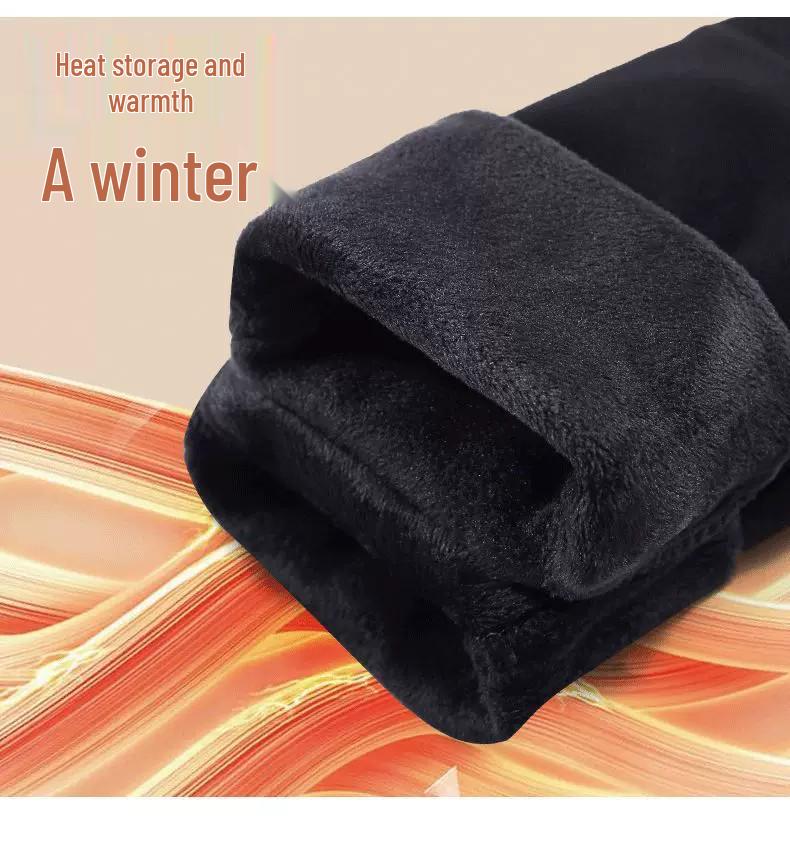 High-Waist Fleece-Lined Black Leggings for Women: Perfect for Autumn & Winter, Elastic, Tight-Fitting, Plus Size Available, Skinny Pencil Pants.