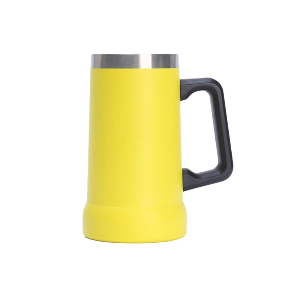 

Big Capacity Coffee Tumbler Stainless Steel Insulated Beverage Cup Thermal Drink Mug Summer жовтий