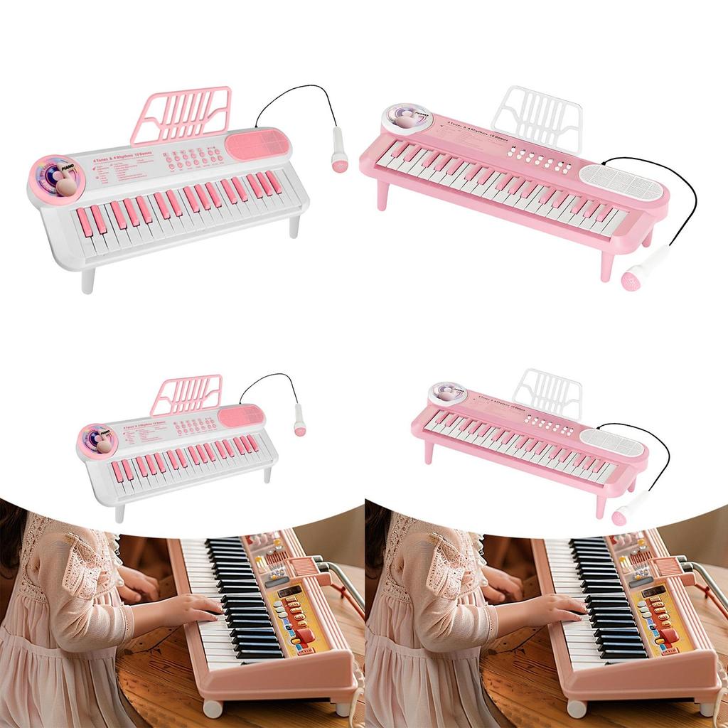 Multifunctional 37 Keys Electronic Keyboard Instrument with Microphone Birthday Gift for Kids Ages