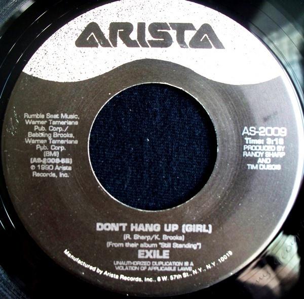 

7inch Record EXILE (7) - Nobody s Talking AS2009 Arista 1990 US Folk Used