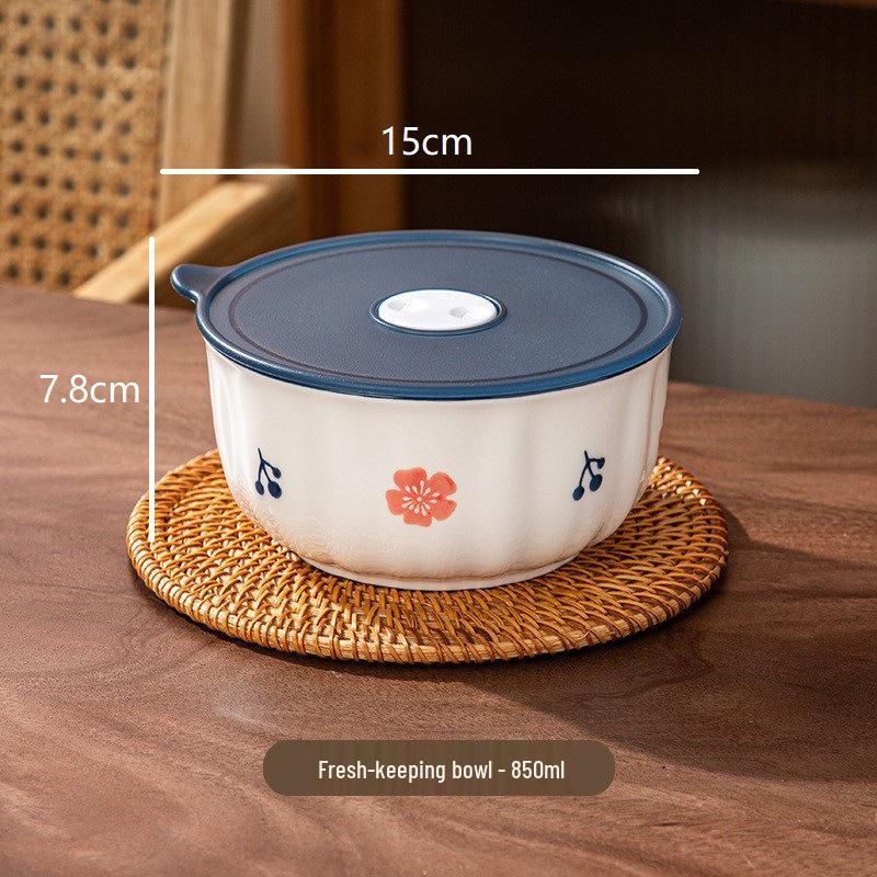 

Microwave Ceramic Food Storage Bowl with Lid
