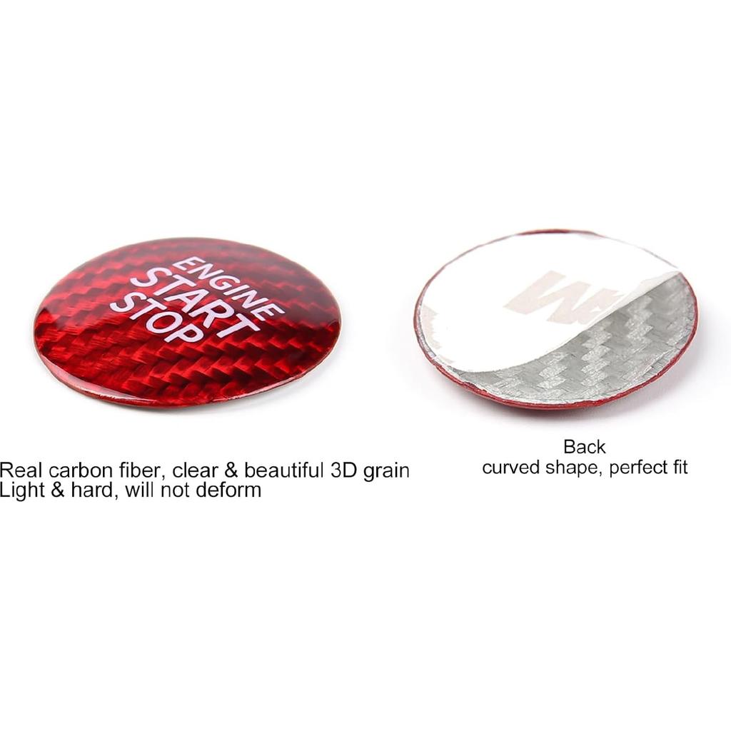 CKE Compatible with Toyota Camry Corolla RAV4 Highlander CHR Sienna Avalon GT86 BRZ Accessories Real Carbon Fiber Sporty Car Engine Start Stop Button