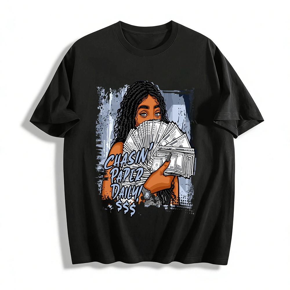 

Chasin Paper Daily Graphic Tee Trendy Dollar Print Casual Top Pure cotton T-shirt XXS