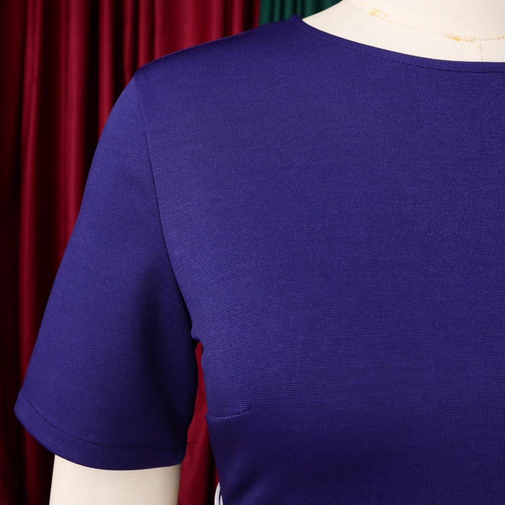 O Neck Short Sleeve Dress Elegant Bodycon Dresses Women Solid Belt Waisted Package Hips Mid Calf Professional Business Work Dress