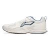 Li Ning R037 Fabric Cushioning Slip Resistant Abrasion Resistant Breathable Low top Running Shoes Men's White Blue ARSU067-3