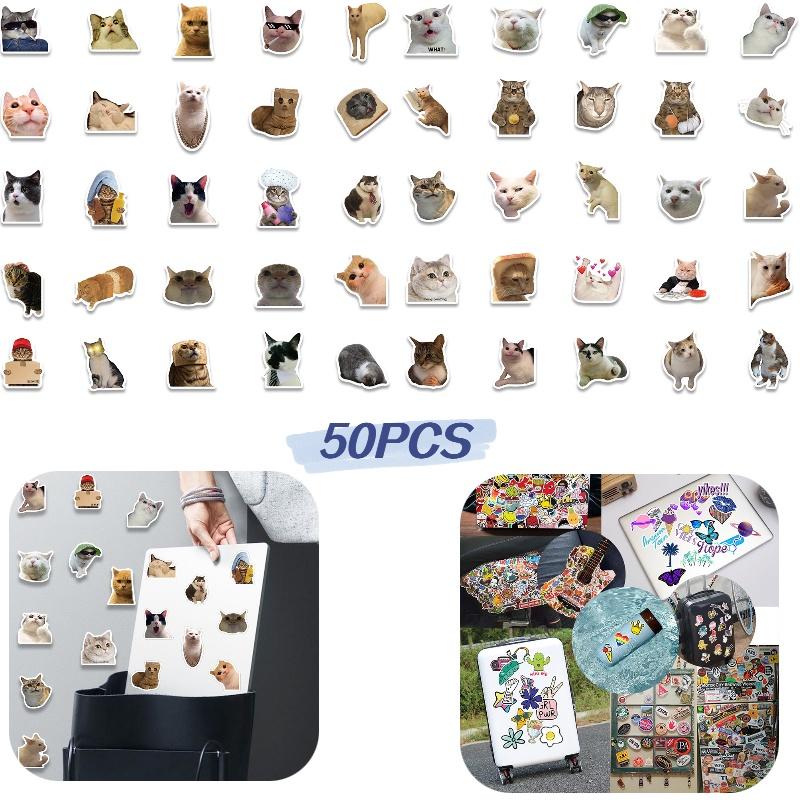 Cute Cat Doodle Stickers For Luggage Notebooks Water Bottles And More! Waterproof And Adhesive.