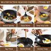 44-Piece Silicone & Wood Handle Kitchenware Set - Non-stick Cooking Spatula, Soup Ladle, and Tableware Tools