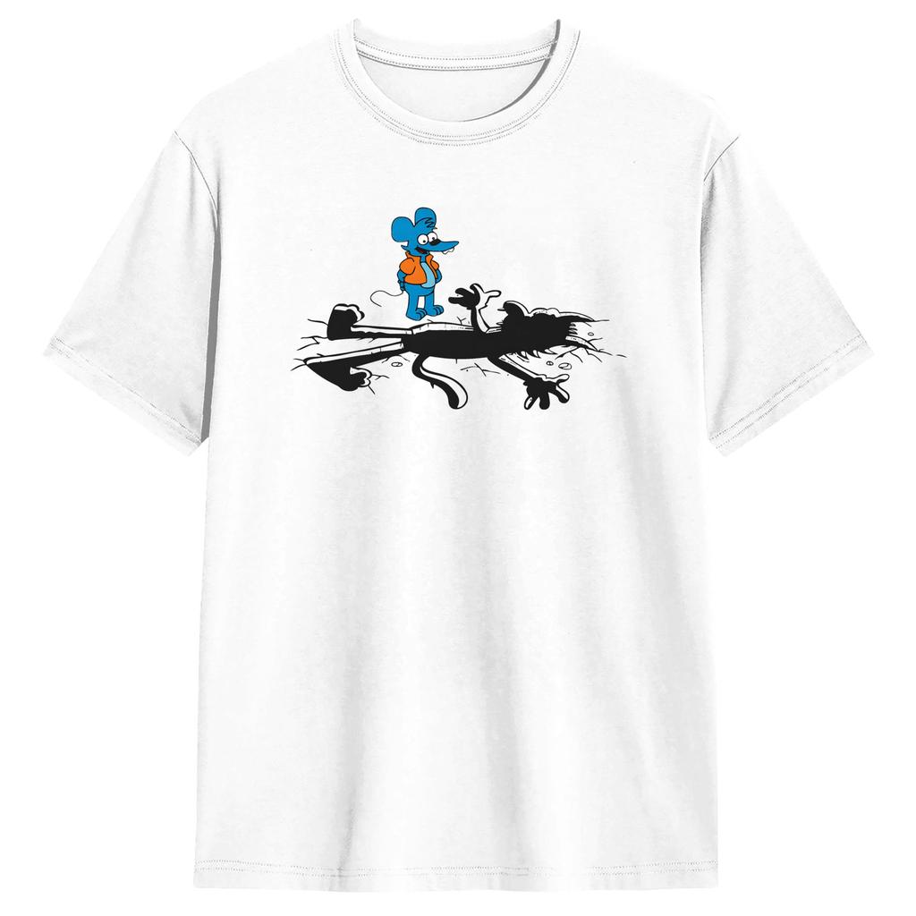 Itchy And Scratchy Tshirts Men Crazy Cotton Tees Round Collar Short Sleeve T Shirts Gift Idea Tops