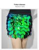 2023 Women's Sequined Belly Dance Hip Scarf Skirt Halloween Costume Set