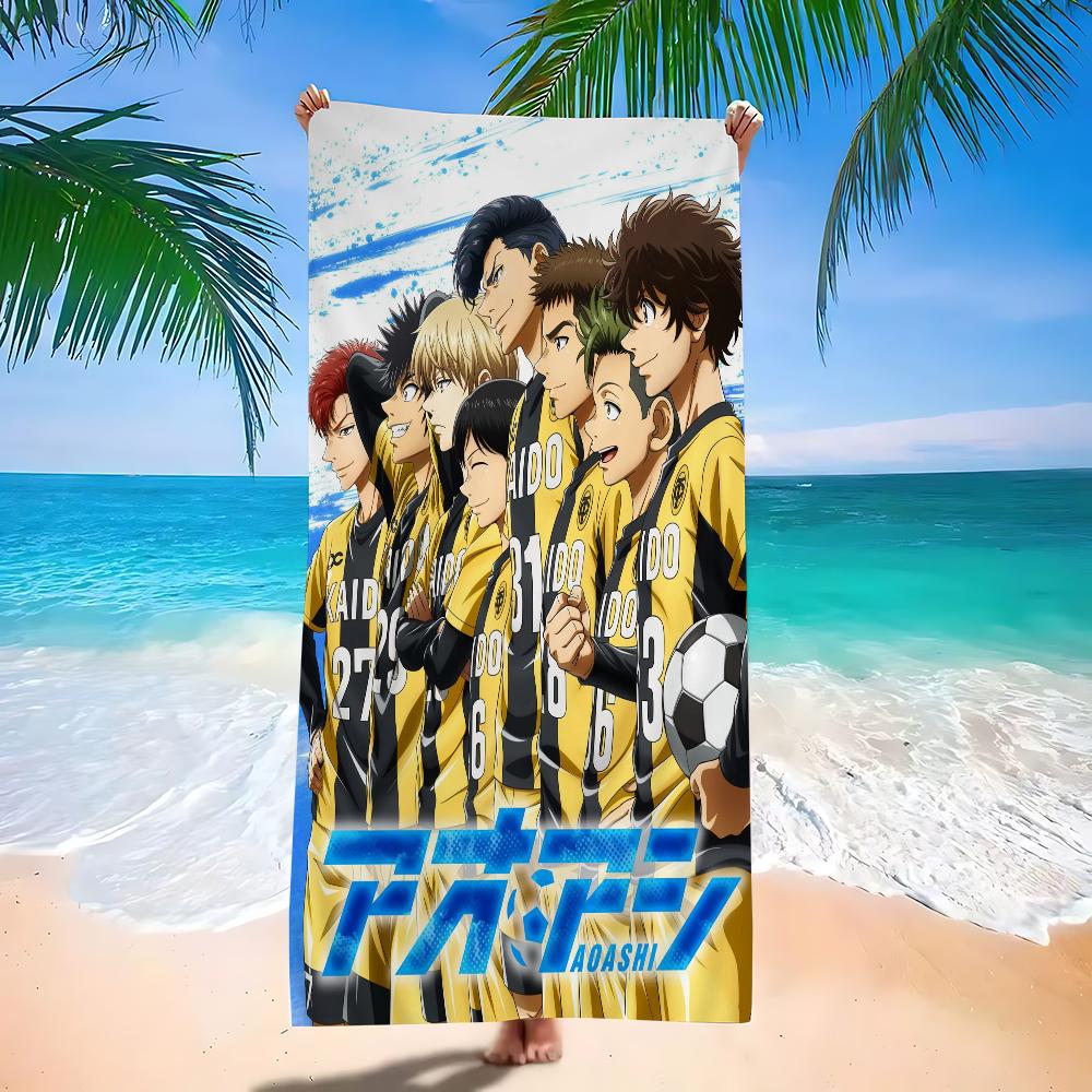 Ao Ashi Anime Bath Towel Microfiber Soft Water Absorbing Breathable For Girl Kids Decorative Cartoon Beach Towel