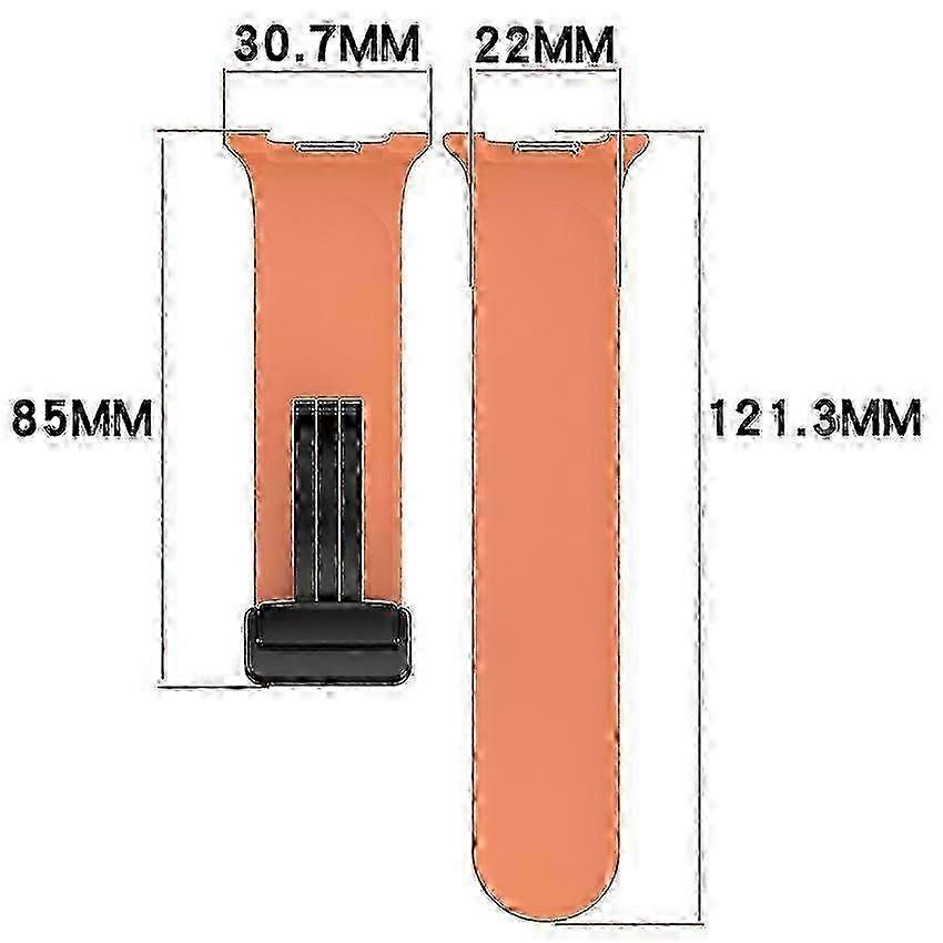 Magnetic Silicone Watch Strap compatible with Galaxy Watch 8 & 8 Classic (40mm/44mm) - Foldable Buckle Design
