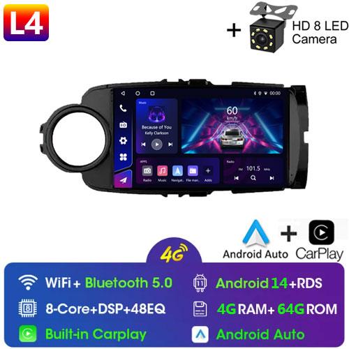Android 13 Car Radio Multimedia Player For Toyota Yaris 2012 - 2017 RHD/LHD Android Auto Navigation GPS Autoradio Carplay WIFI