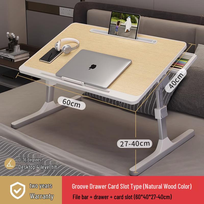 Adjustable Bedside Table: Folding Computer Desk for Student Dorms, Bedrooms, or Home Study