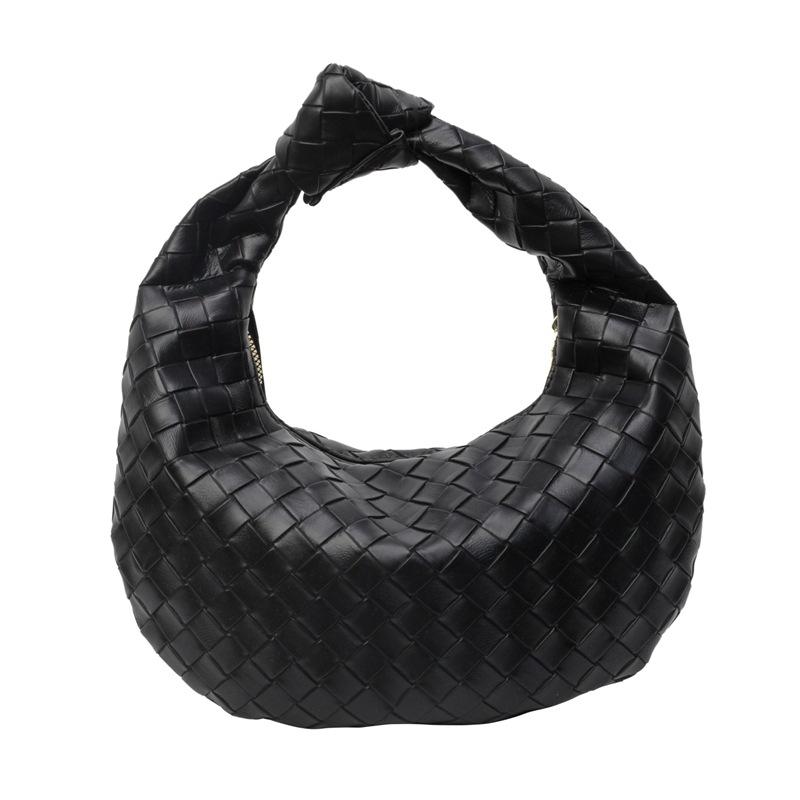 

French retro woven pattern underarm bag women s 2026 spring and summer new feeling hand wrist bag shoulder bag 27*8*14 чёрный