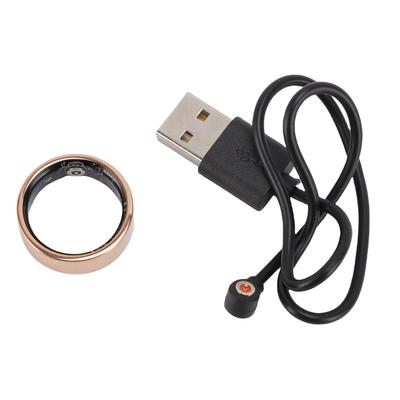 Smart Ring Rose Gold IP68 Water Proof Sleep Fitness Body Temperature Step Counting Ring for Reading Page Turning