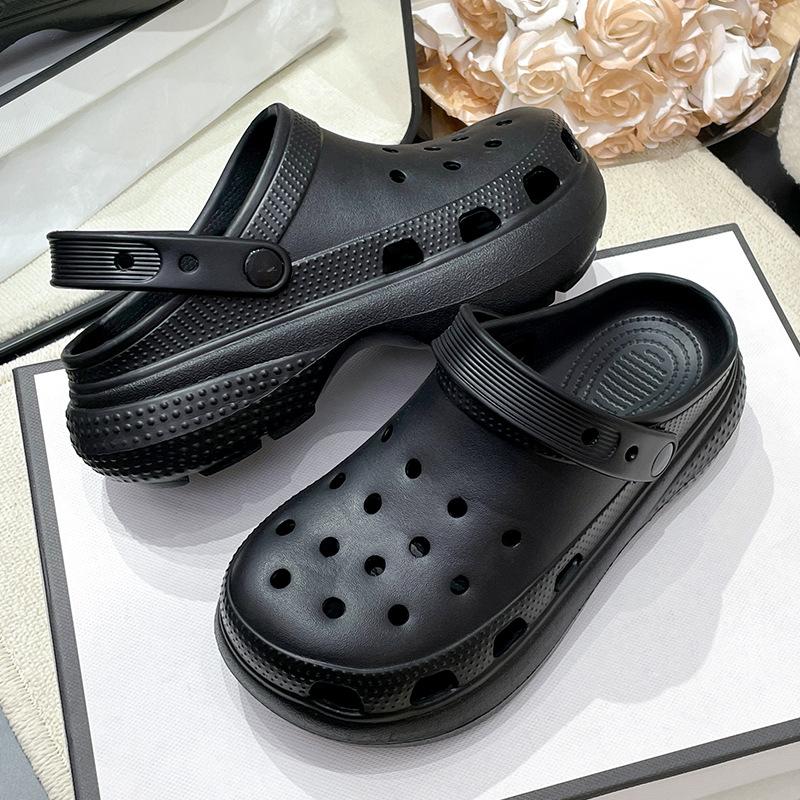 Тапочки на платформе Eva Летние женские модные тапочки 36-37 чёрный 1980₽