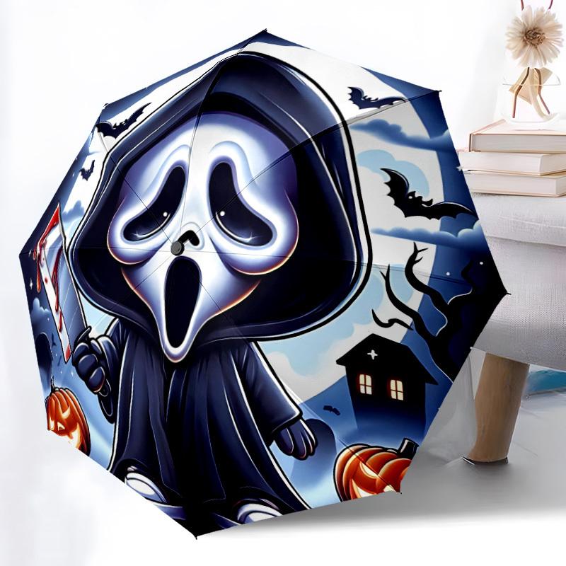 1pc Scream Automatic Folding Umbrella - Compact 8-Rib Design, Durable Plastic & Iron, Perfect Gift for Friends & Family, yy250923030