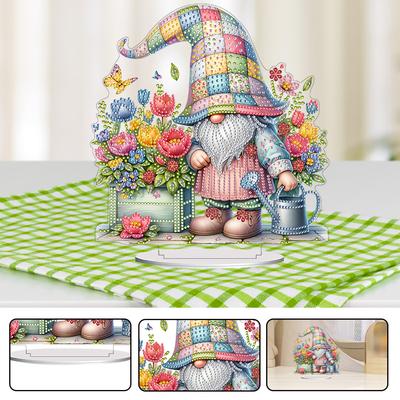Acrylic 2D/Flat DIY Diamond Painting Desktop Ornaments Kit 5D DIY Diamond Art Tabletop Decorations for Home Office Desktop Decor