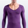 Herren Tiefer V-Ausschnitt Modal Thermisch Einteiler Basis Layer, Baumwollpullover, Dünnes Oberteil und Unterwäsche