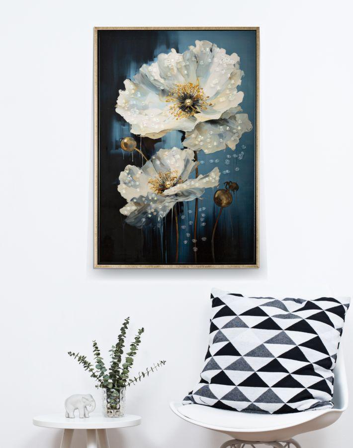 Laquared Wandbild mit Rahmen Blau Cm 42X3,5X62