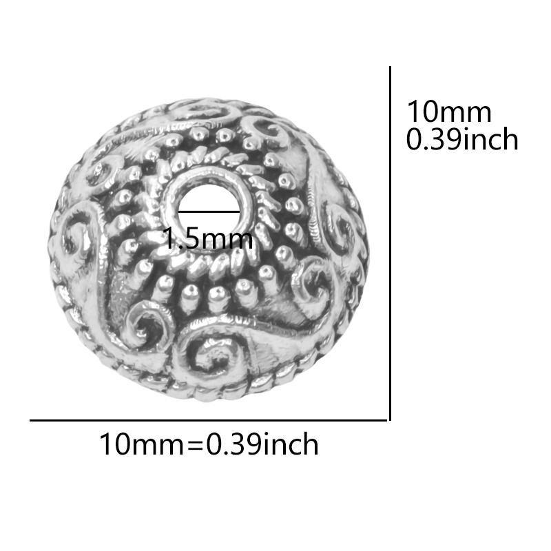 Bouchons de perles en alliage fleurs mélangées pour la fabrication de bijoux Charms Composants pour bijoux DIY Couleur argentée Accessoires vintage faits main