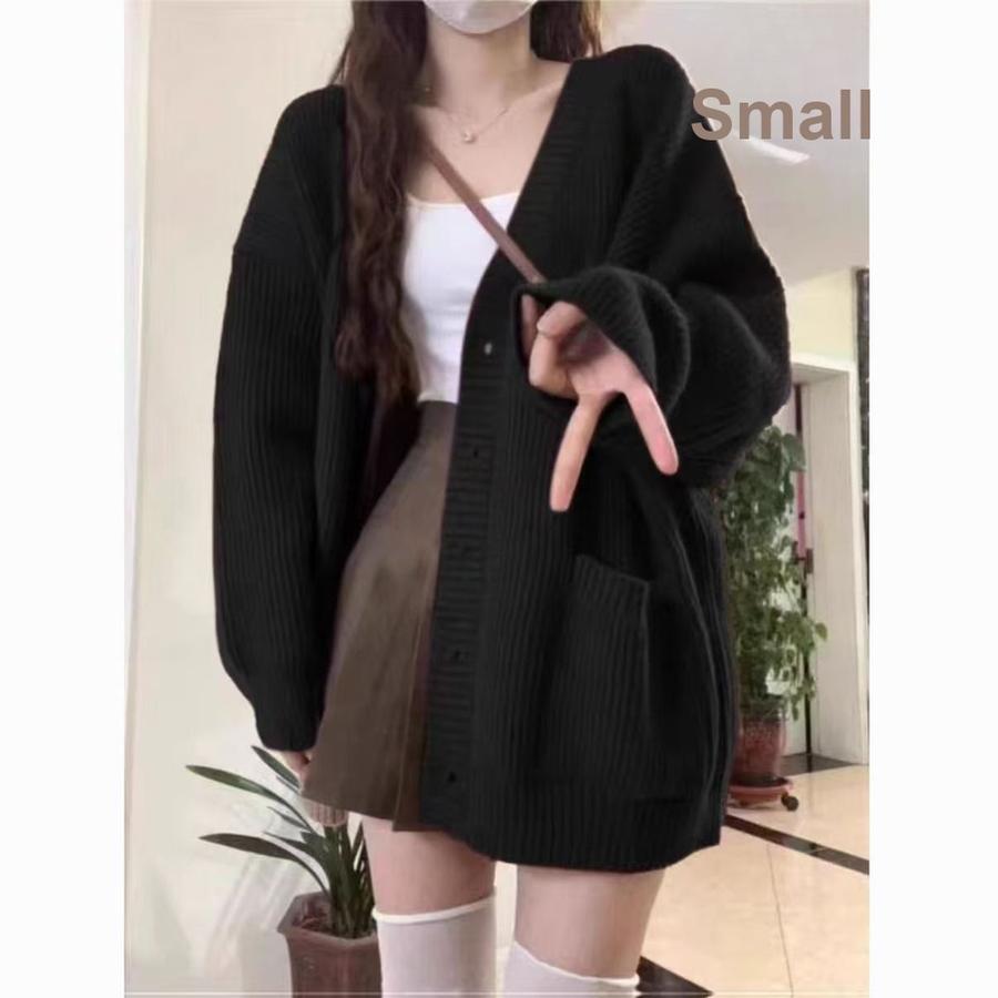 Solid Color New Style Women's Oversized Knit Sweater Cardigan Coat for Autumn Winter