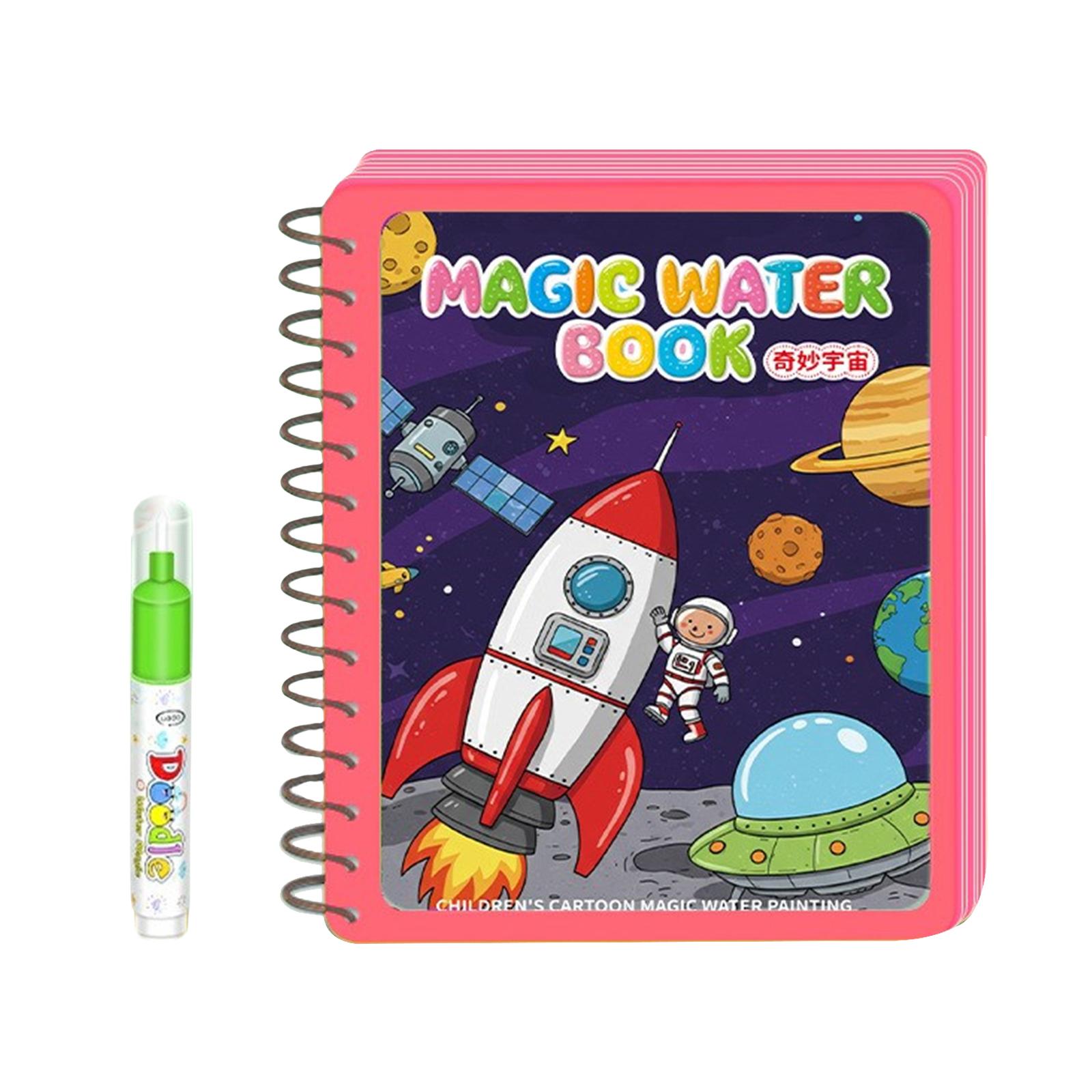 

Детская развивающая книга для рисования водой и набор водных ручек, многоразовая книга-раскраска с мультяшными героями, волшебная книга для детей, для путешествий 7
