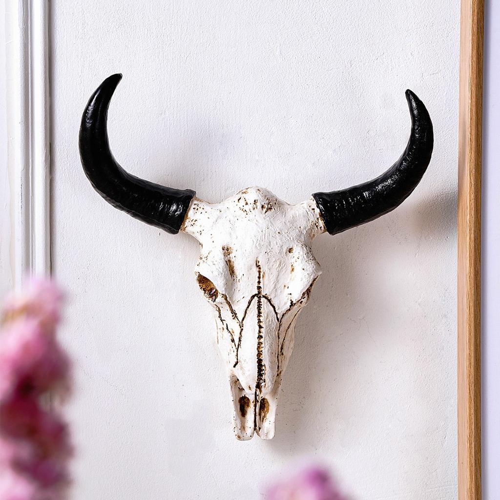 Animal Long Horn Cow Wall Hanging Creative Halloween Gifts Art Crafts Ornaments