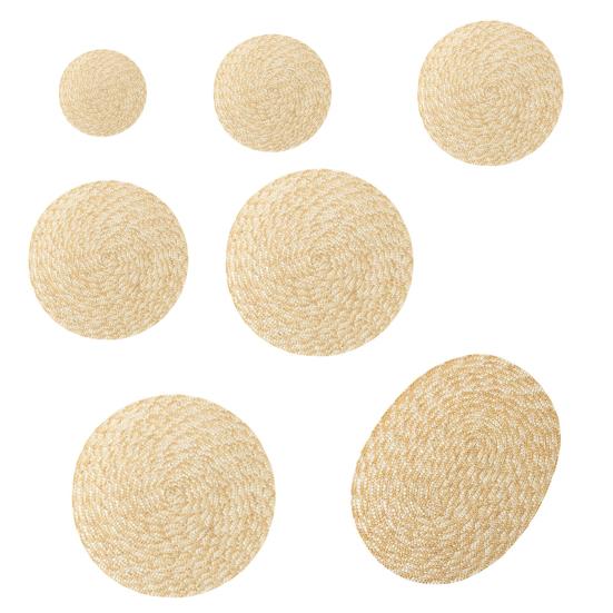 Table Placemat Heat Resistant Cup Handmade Anti-scalding Straw Reusable Hand-woven Braided Coaster Bowl Mat