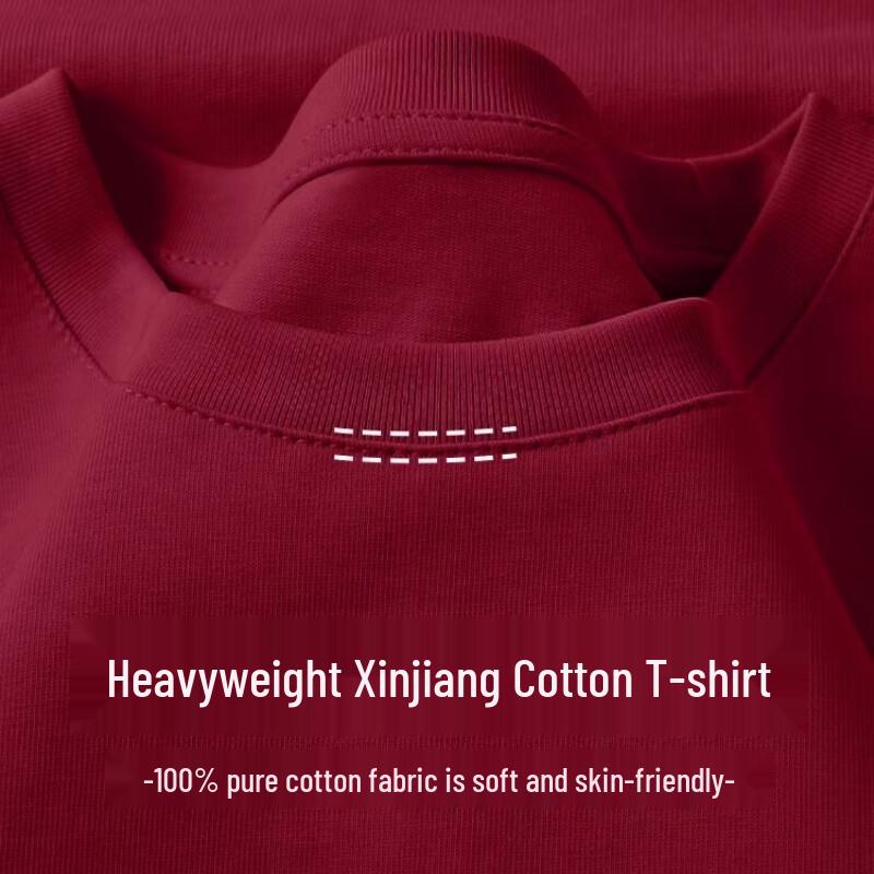 Huili Women's Dopamine Red Brush Cherry Print T-Shirt