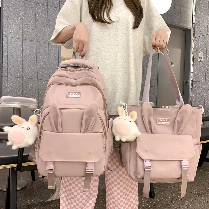 Cute Rabbit Ear Girl's Satchel Fashion Versatile Nylon Backpack