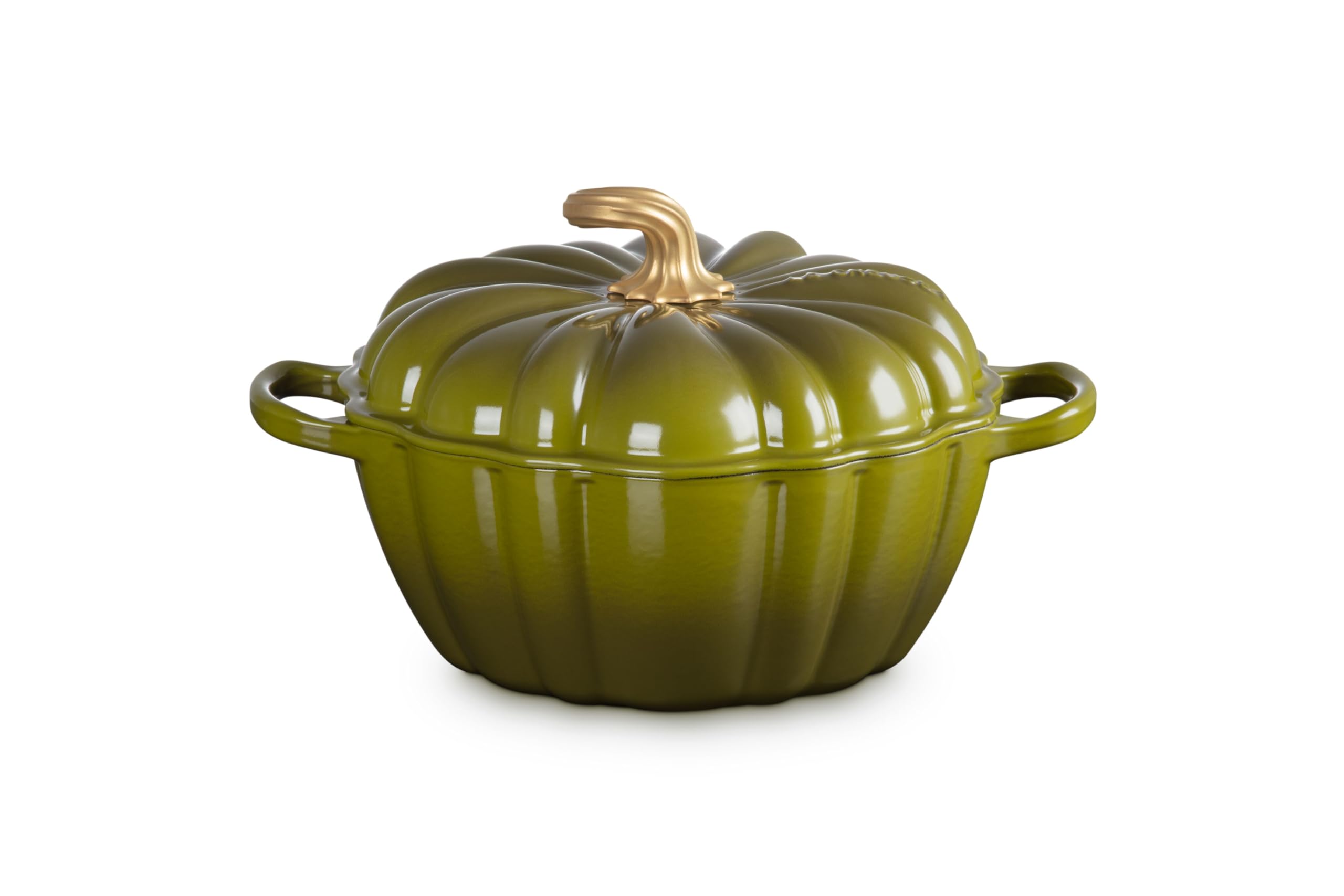 

Le Creuset Signature Pumpkin Cast Iron Enamel Oven and Dishwasher Safe Japanese Cocotte, 24cm, Olive, Halloween, Pot, [Official Product] оливковий