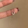 Xiaohongshu Women's Mini Horseshoe Diamond Necklace - Korean & Japanese Simple Style Clavicle Chain