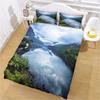 King Size Bedding Set 3D White Snowy Mountain Landscape Duvet Cover Comforter Bedclothes Children Kid Boy Bed Birthday Gift