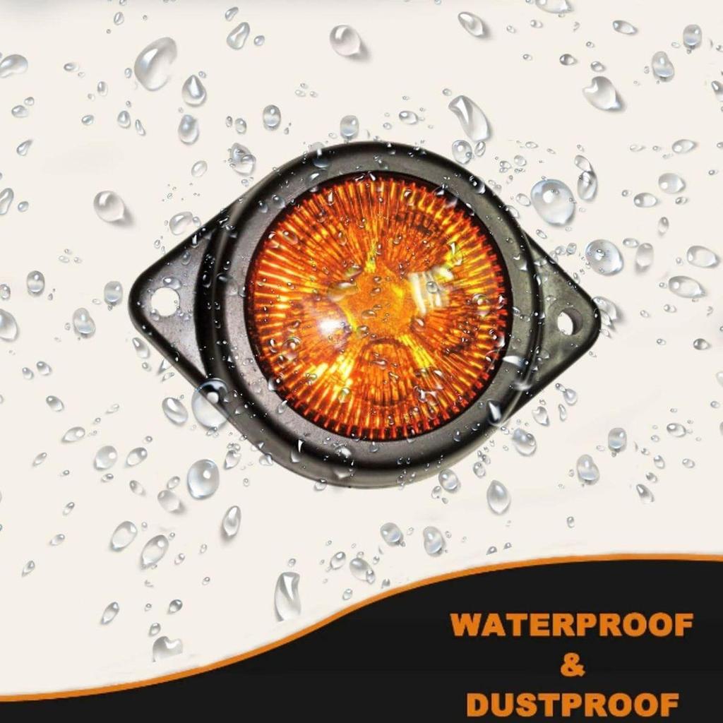 APSMOTIV Lumini de contur LED pentru remorcă camion 24V Lampă de gabarit lumini de poziție pentru pui Lumini de poziție Potrivire universală, Culoare Chihlimbar, Pachet de 12