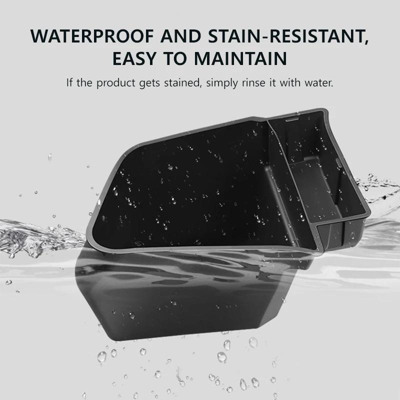 Trunk Side Storage Box with Cover for Tesla Model Y Juniper 2025 TPE Waterproof Trunk Organizer Storage Box Car Interior Parts