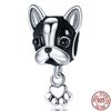 925 Sterling copper Cat and Dog Series Best Friend Pendant Fit 4MM hole diamete Bracelet Charms Bead Necklace DIY Female Zircon