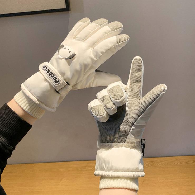 Mănuși de iarnă groase și călduroase din catifea pentru femei, anti-frig, pentru călărie, anti-alunecare, cu ecran tactil pentru femei