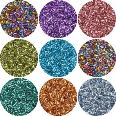 Silver Dyed Core Glass Seed Beads Rice Beads for DIY Bracelet Necklace 450G Super Quality