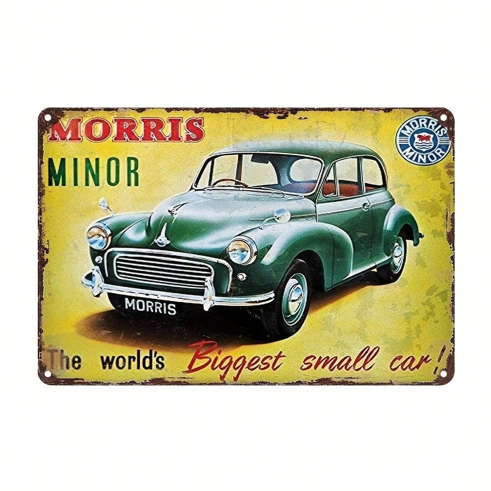 Vintage Metal Tin Sign Morris Mini Retro Car Wall Art Garage Bar Decor Rustic Man Cave Home